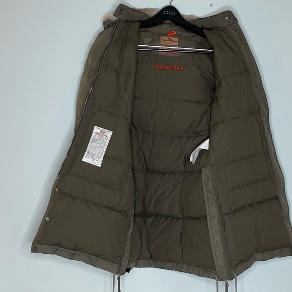 PARAJUMPERS WOMEN'S LONG BEAR DOWN JACKET PARKA INSULATED FUR HOOD -Olive Green - Picture 6 of 13